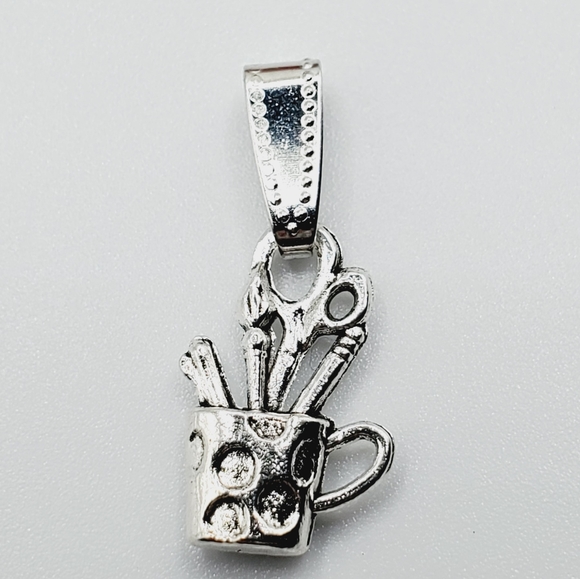 Paint art cup silver necklace bracelet pendant charm handmade New 2 for 20.00 - Picture 1 of 2